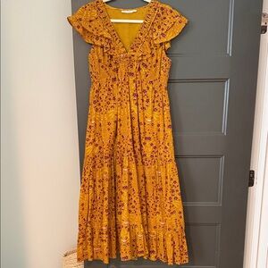 Roller Rabbit Yellow and Purple Midi Dress